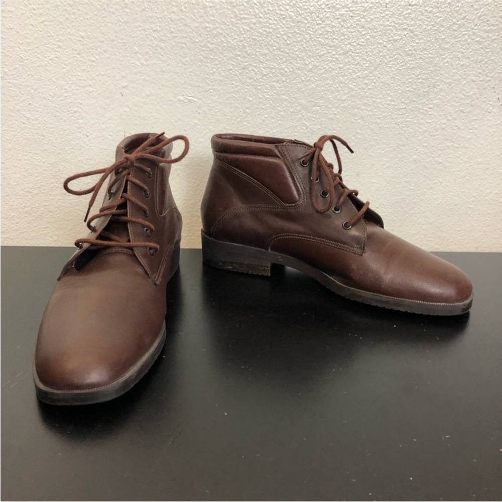 Hillard & Hanson Brown Leather Ankle Boots